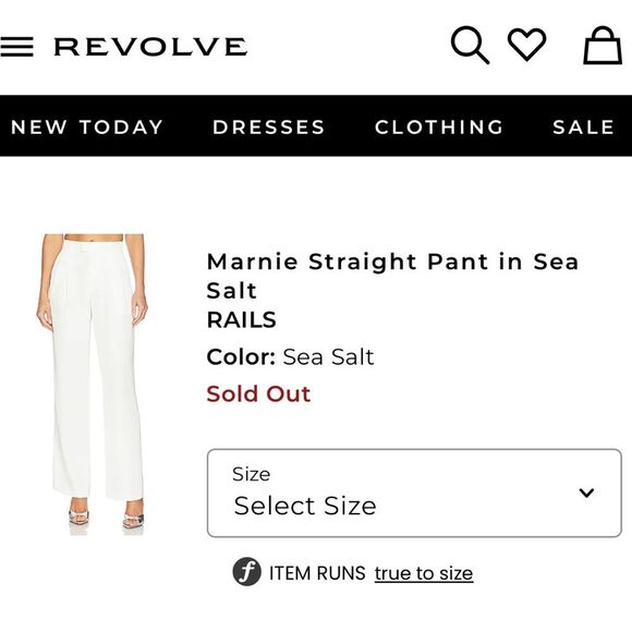 Rails x Revolve Marnie Straight Pant Sea Salt Cream Sz 6 Linen Chic Coastal - Picture 11 of 12